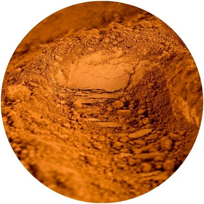 Poudre de fer de couleur ocre