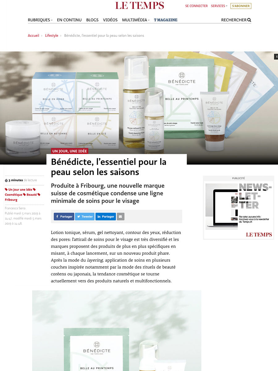 Le Temps - L’essentiel beauté saison par saison